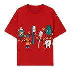 Dental Care Cartoon Characters Sticker Set - Fun Toothbrush, Toothpaste, and Tooth Designs for Kids' Bathroom Decor - T-shirt 1758250142278.jpg