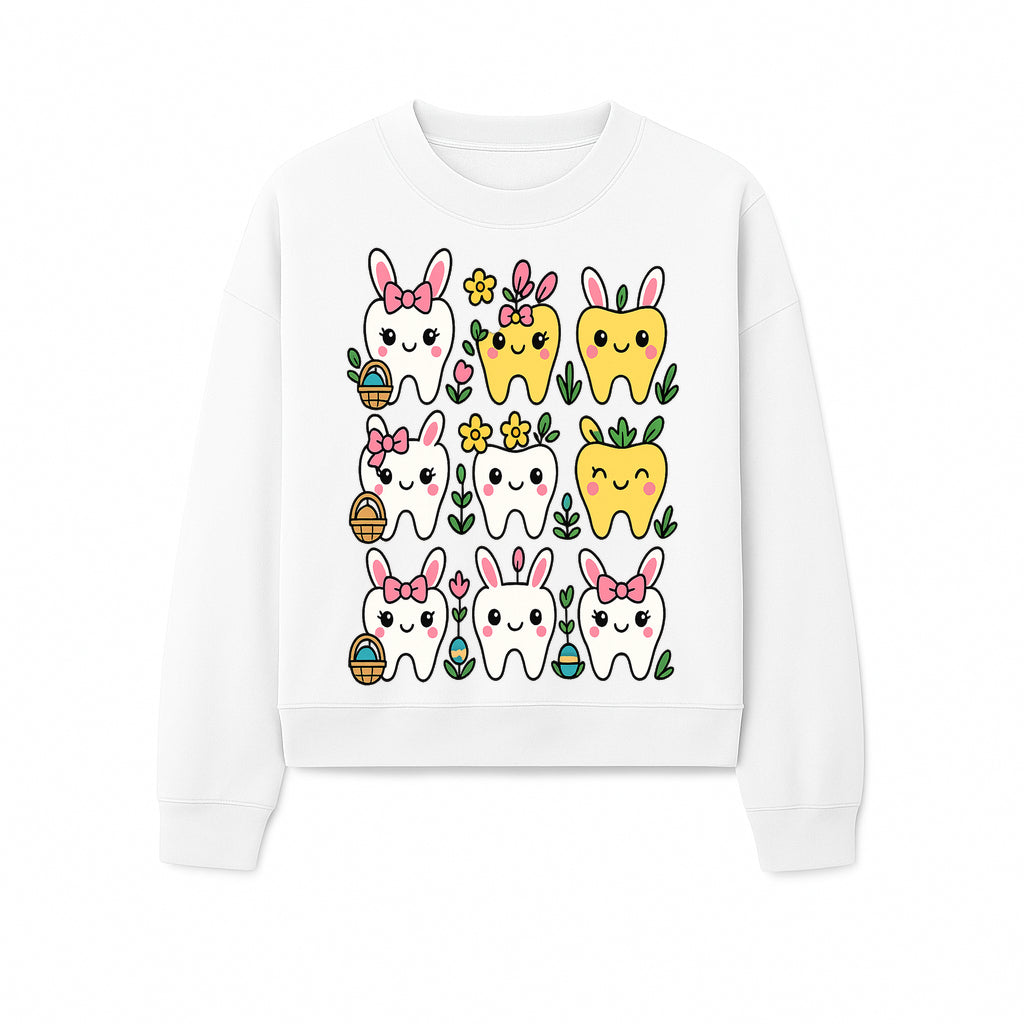 Cute Bunny Teeth Stickers | Easter Tooth Decor | Kawaii Dental Art for Kids | Fun Spring Decorations | Whimsical Tooth and Flower Designs - Sweatshirt 1758250142326.jpg