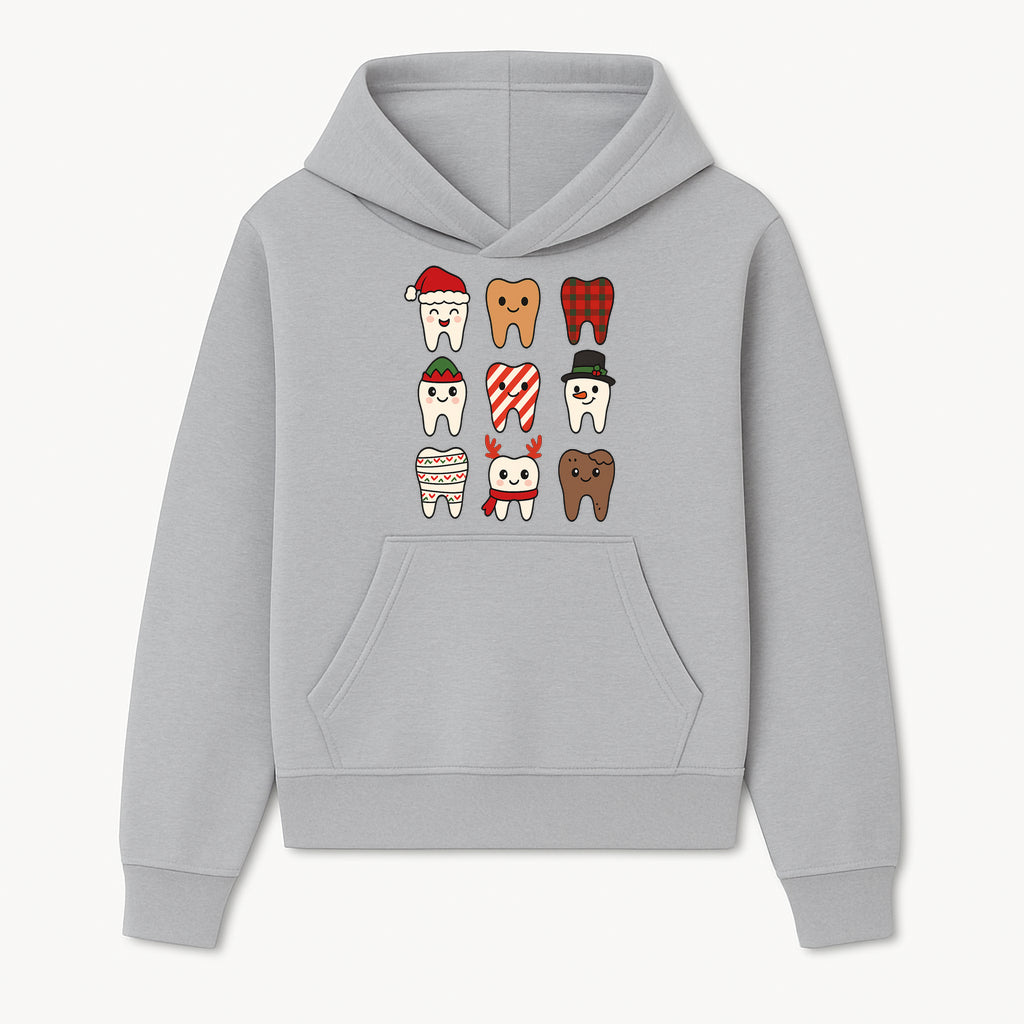 Cute Holiday Tooth Characters Stickers - Festive Dental Decorations for Christmas Cheer, Kid's Parties, and Holiday Crafts - Hoodie 1758250142386.jpg