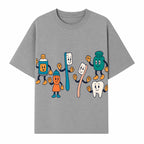 Dental Care Cartoon Characters Sticker Set - Fun Toothbrush, Toothpaste, and Tooth Designs for Kids' Bathroom Decor - T-shirt 1758250142422.jpg