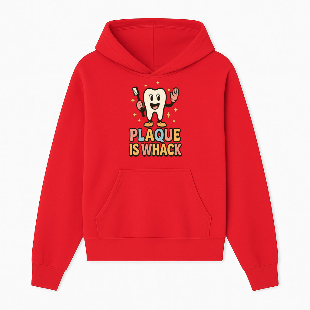 Funny Tooth Plaque Humor Shirt | Plaque is Whack | Cute Dental Cartoon Design | Perfect for Kids & Dental Hygienists - Hoodie 1758250142460.jpg