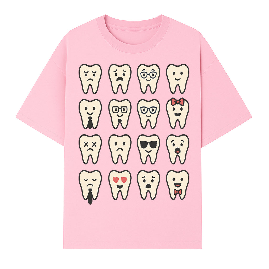 Cute Tooth Emoji Set - 16 Unique Tooth Faces for Dental Decor, Stickers, or Gifts - Happy, Sad, Cool, Funny Expressions - T-shirt 1758250142541.jpg