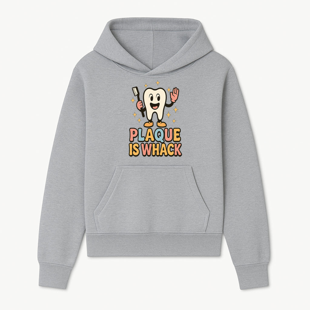 Funny Tooth Plaque Humor Shirt | Plaque is Whack | Cute Dental Cartoon Design | Perfect for Kids & Dental Hygienists - Hoodie 1758250142604.jpg