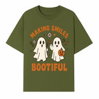 Cute Ghosts Halloween T-Shirt - Making Smiles Bootiful with Pumpkin & Flowers, Fun Fall Apparel for Kids & Adults - T-shirt 1758250142675.jpg