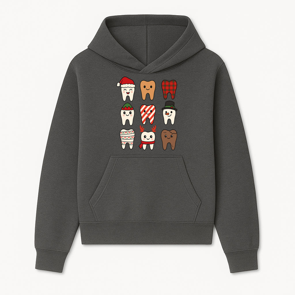 Cute Holiday Tooth Characters Stickers - Festive Dental Decorations for Christmas Cheer, Kid's Parties, and Holiday Crafts - Hoodie 1758250142693.jpg