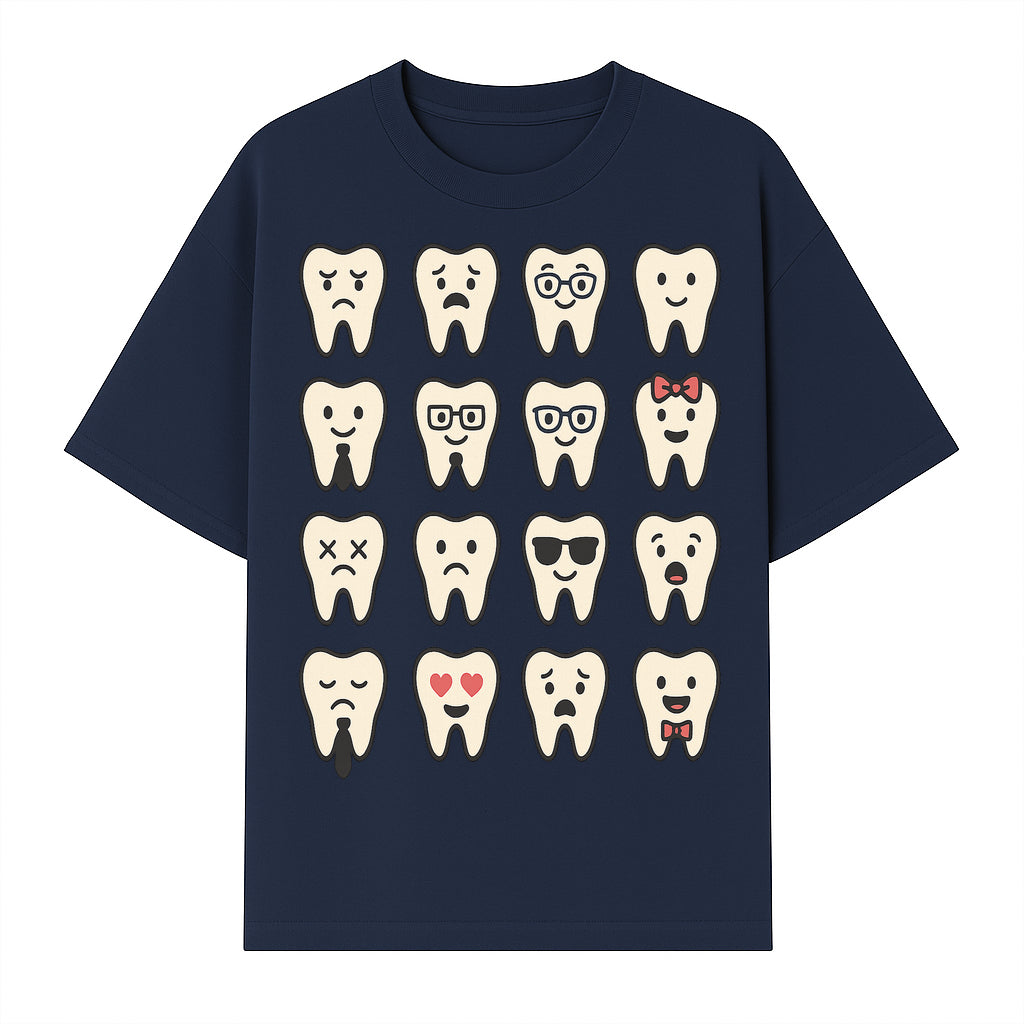 Cute Tooth Emoji Set - 16 Unique Tooth Faces for Dental Decor, Stickers, or Gifts - Happy, Sad, Cool, Funny Expressions - T-shirt 1758250142787.jpg