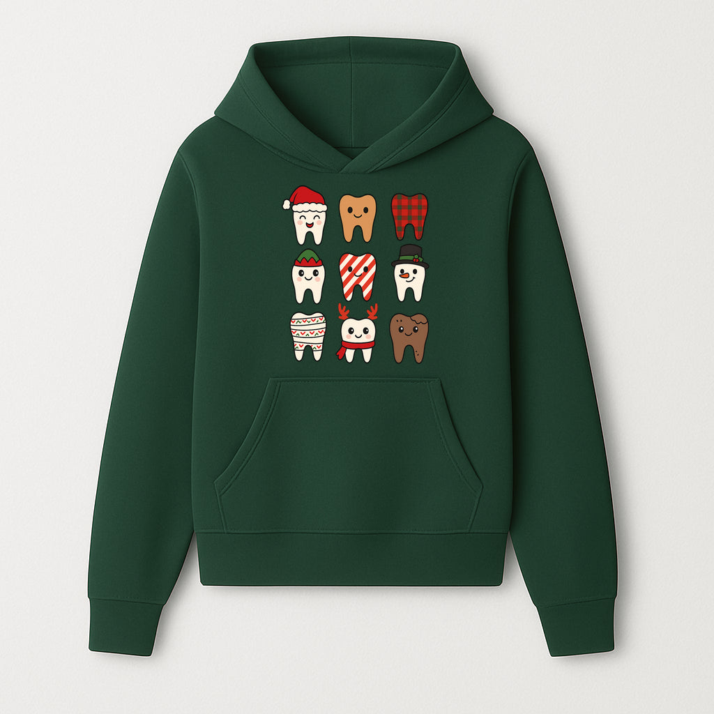 Cute Holiday Tooth Characters Stickers - Festive Dental Decorations for Christmas Cheer, Kid's Parties, and Holiday Crafts - Hoodie 1758250142841.jpg