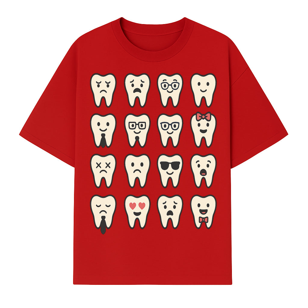 Cute Tooth Emoji Set - 16 Unique Tooth Faces for Dental Decor, Stickers, or Gifts - Happy, Sad, Cool, Funny Expressions - T-shirt 1758250142945.jpg