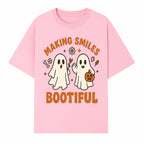 Cute Ghosts Halloween T-Shirt - Making Smiles Bootiful with Pumpkin & Flowers, Fun Fall Apparel for Kids & Adults - T-shirt 1758250143156.jpg