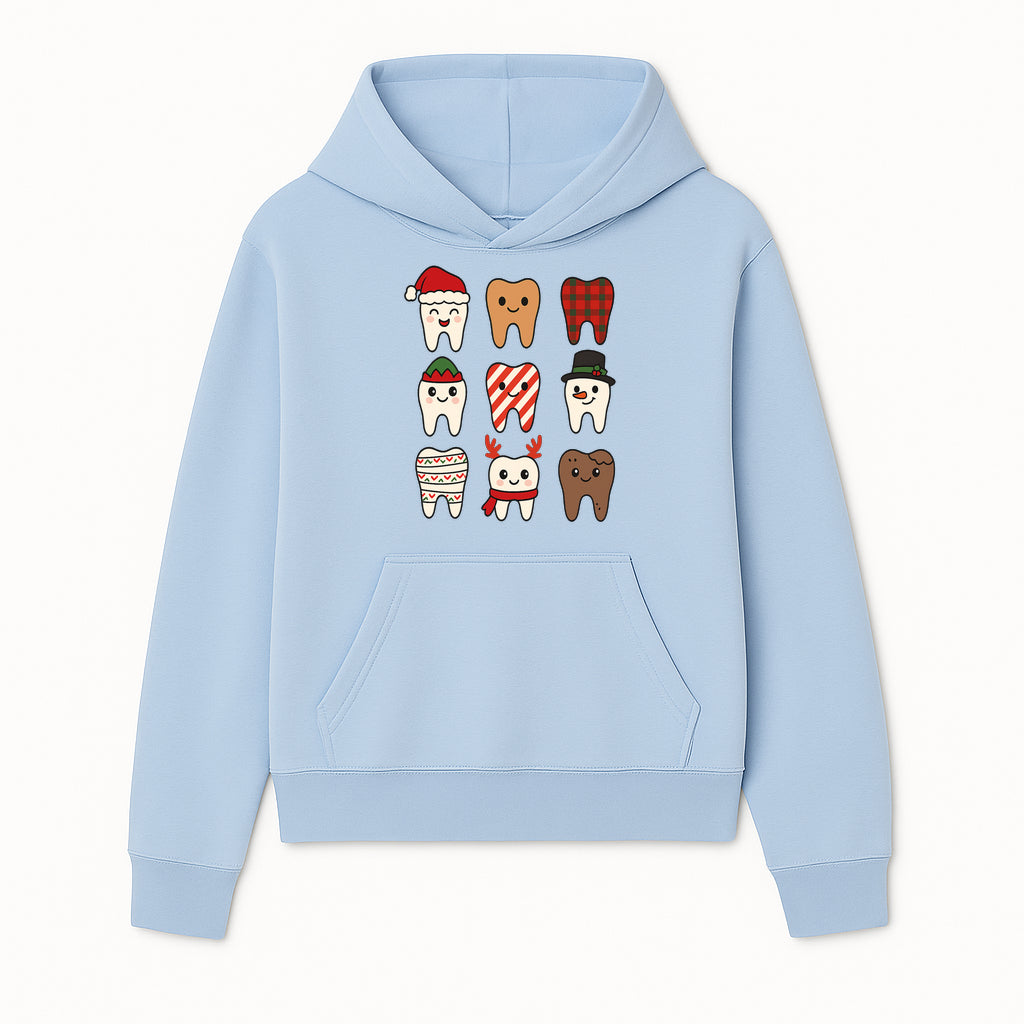 Cute Holiday Tooth Characters Stickers - Festive Dental Decorations for Christmas Cheer, Kid's Parties, and Holiday Crafts - Hoodie 1758250143164.jpg
