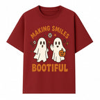 Cute Ghosts Halloween T-Shirt - Making Smiles Bootiful with Pumpkin & Flowers, Fun Fall Apparel for Kids & Adults - T-shirt 1758250143293.jpg