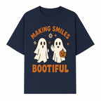 Cute Ghosts Halloween T-Shirt - Making Smiles Bootiful with Pumpkin & Flowers, Fun Fall Apparel for Kids & Adults - T-shirt 1758250143424.jpg