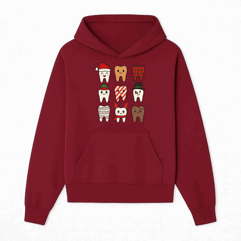 Cute Holiday Tooth Characters Stickers - Festive Dental Decorations for Christmas Cheer, Kid's Parties, and Holiday Crafts - Hoodie 1758250143428.jpg