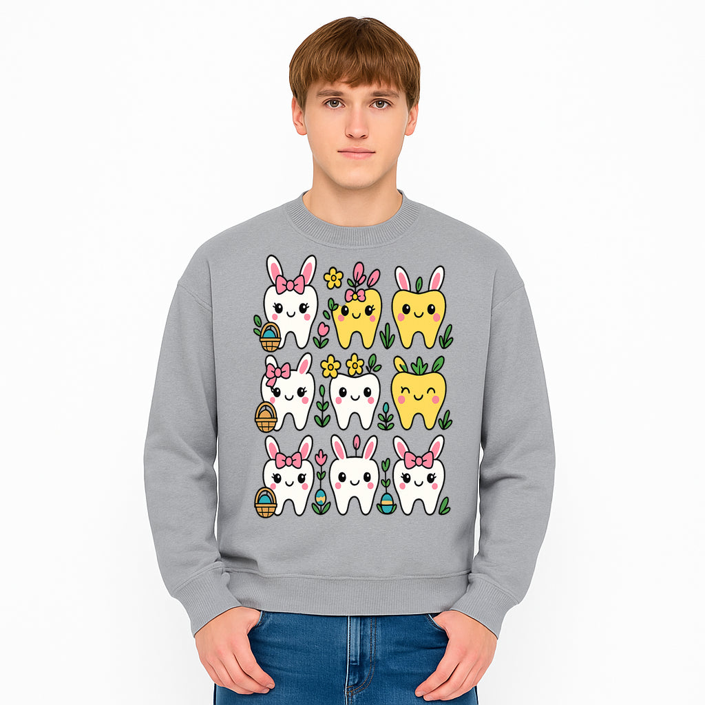 Cute Bunny Teeth Stickers | Easter Tooth Decor | Kawaii Dental Art for Kids | Fun Spring Decorations | Whimsical Tooth and Flower Designs - Sweatshirt 1758250143489.jpg