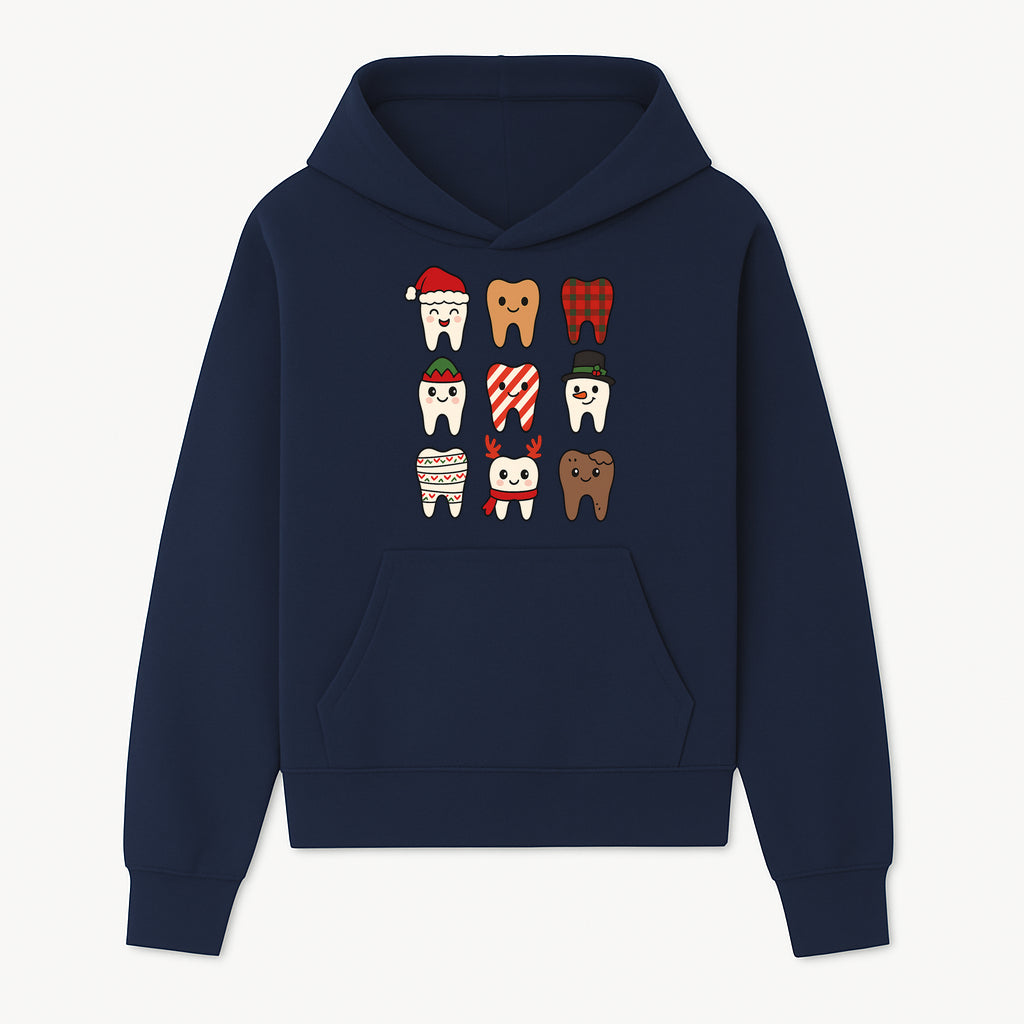 Cute Holiday Tooth Characters Stickers - Festive Dental Decorations for Christmas Cheer, Kid's Parties, and Holiday Crafts - Hoodie 1758250143563.jpg