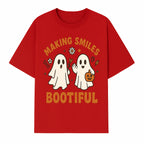 Cute Ghosts Halloween T-Shirt - Making Smiles Bootiful with Pumpkin & Flowers, Fun Fall Apparel for Kids & Adults - T-shirt 1758250143592.jpg