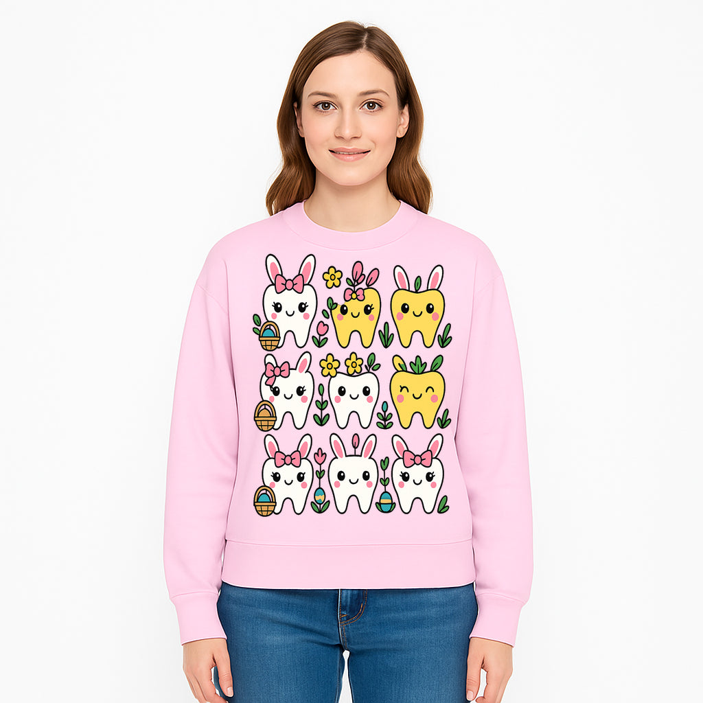 Cute Bunny Teeth Stickers | Easter Tooth Decor | Kawaii Dental Art for Kids | Fun Spring Decorations | Whimsical Tooth and Flower Designs - Sweatshirt 1758250143630.jpg