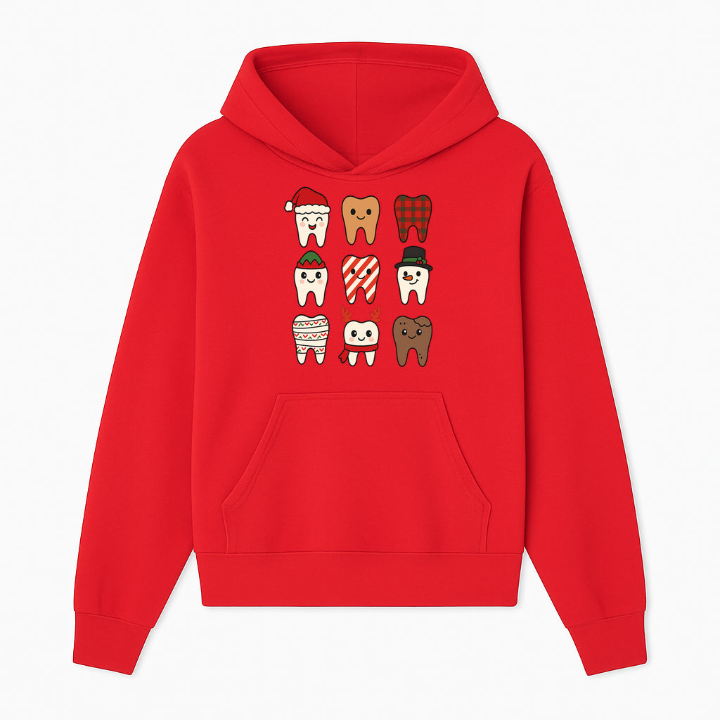 Cute Holiday Tooth Characters Stickers - Festive Dental Decorations for Christmas Cheer, Kid's Parties, and Holiday Crafts - Hoodie 1758250143713.jpg