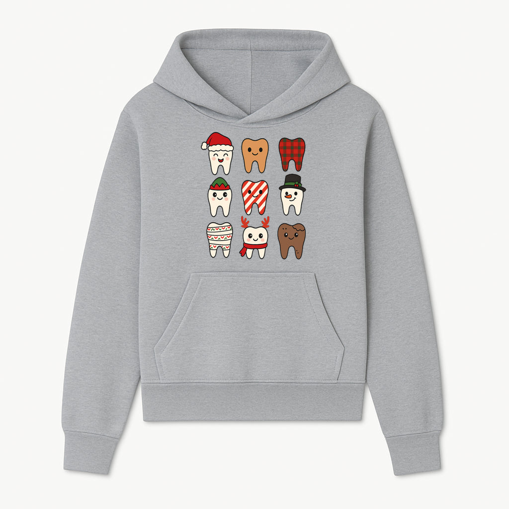 Cute Holiday Tooth Characters Stickers - Festive Dental Decorations for Christmas Cheer, Kid's Parties, and Holiday Crafts - Hoodie 1758250143877.jpg