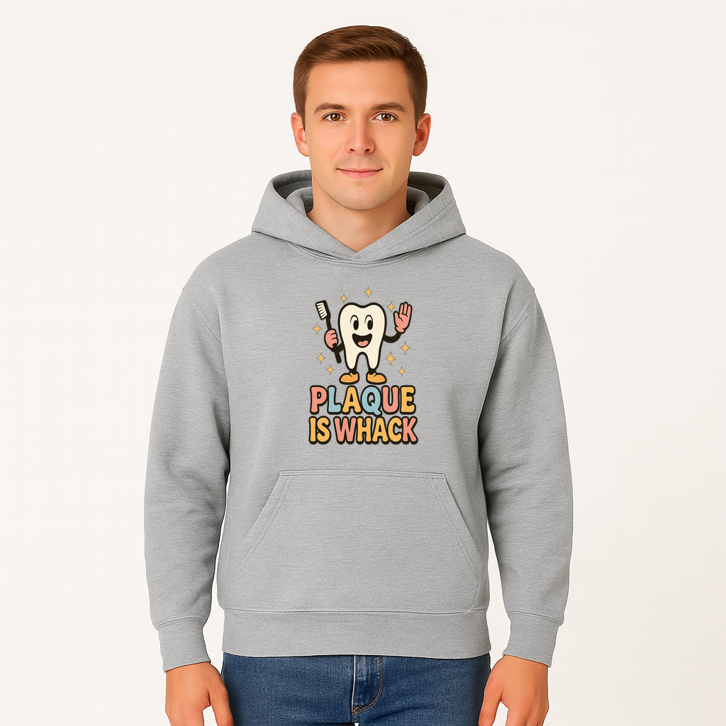 Funny Tooth Plaque Humor Shirt | Plaque is Whack | Cute Dental Cartoon Design | Perfect for Kids & Dental Hygienists - Hoodie 1758250143901.jpg