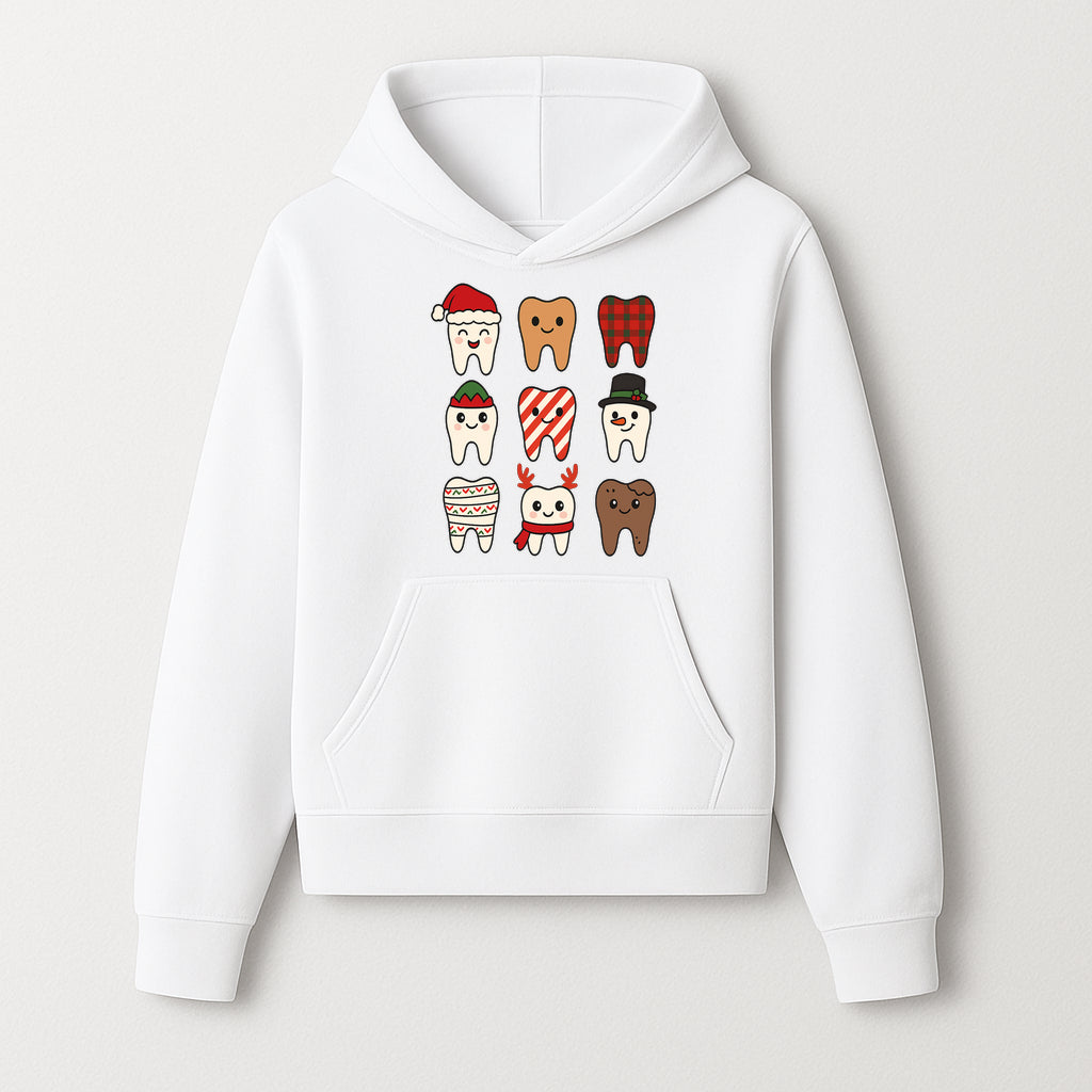 Cute Holiday Tooth Characters Stickers - Festive Dental Decorations for Christmas Cheer, Kid's Parties, and Holiday Crafts - Hoodie 1758250144017.jpg