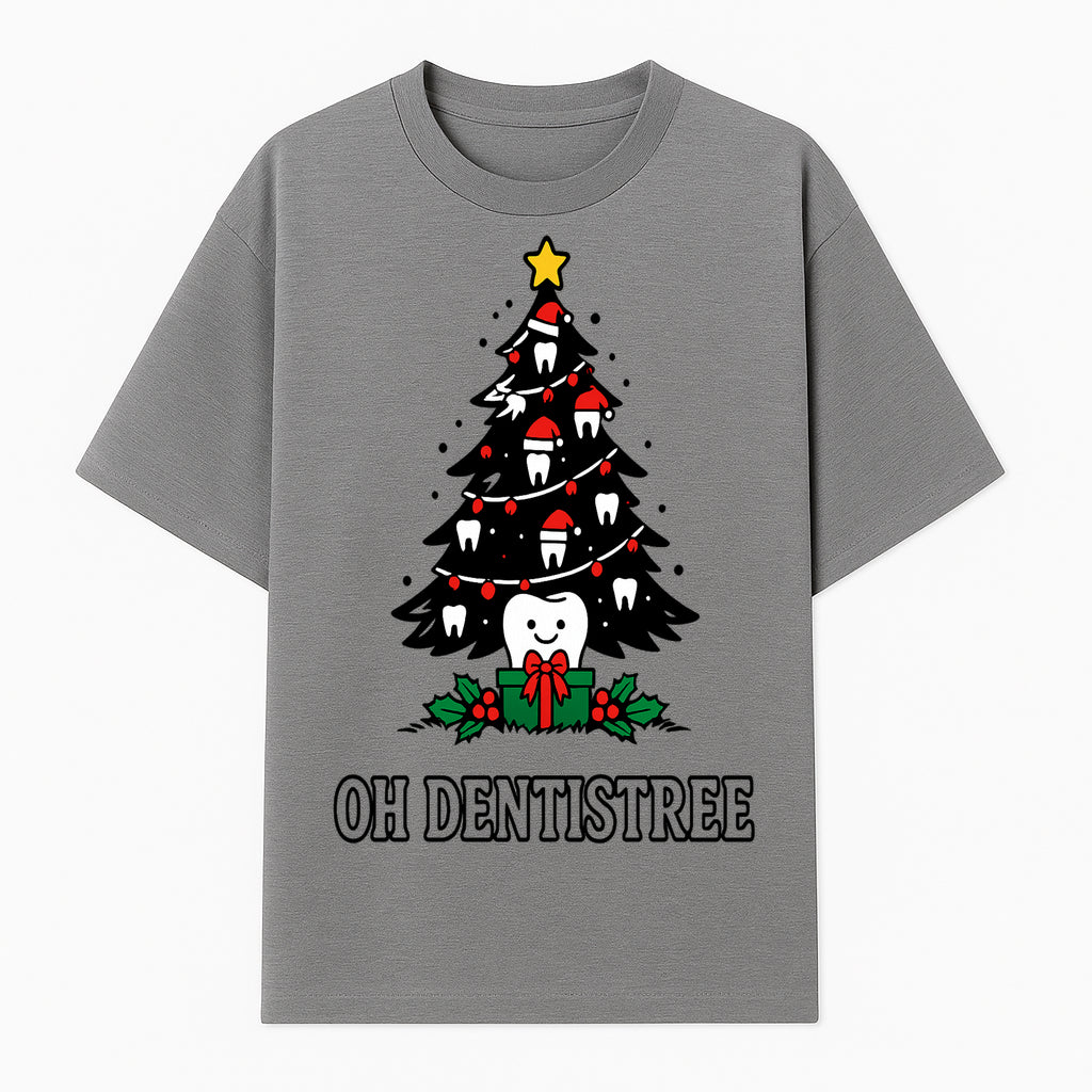 Funny Oh Dentistre Christmas Tree Teeth Graphic Tee - Cute Dental Holiday Shirt for Dentists, Hygienists, and Tooth Lovers - T-shirt 1758250144038.jpg
