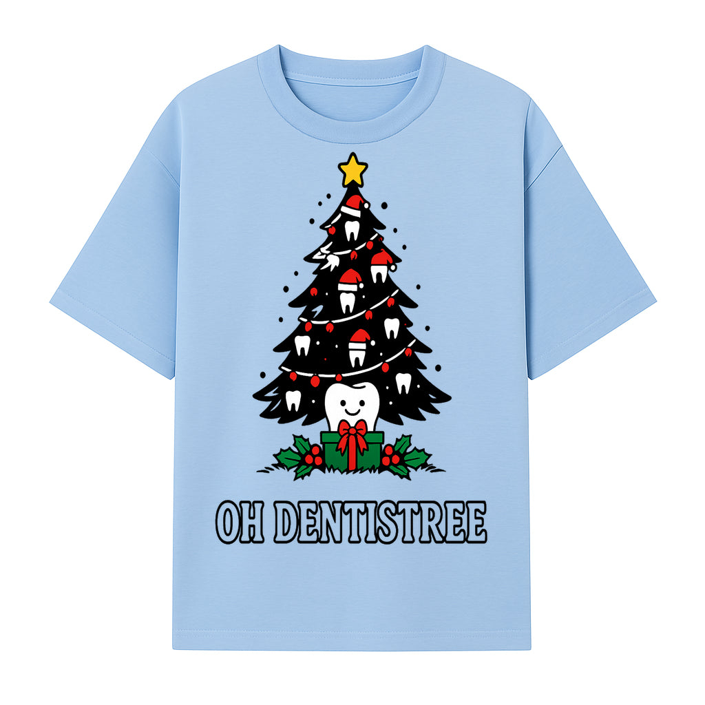 Funny Oh Dentistre Christmas Tree Teeth Graphic Tee - Cute Dental Holiday Shirt for Dentists, Hygienists, and Tooth Lovers - T-shirt 1758250144184.jpg