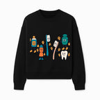 Dental Care Cartoon Characters Sticker Set - Fun Toothbrush, Toothpaste, and Tooth Designs for Kids' Bathroom Decor - Sweatshirt 1758250144231.jpg
