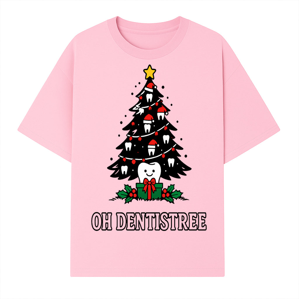 Funny Oh Dentistre Christmas Tree Teeth Graphic Tee - Cute Dental Holiday Shirt for Dentists, Hygienists, and Tooth Lovers - T-shirt 1758250144300.jpg