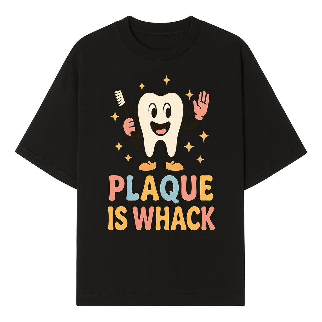 Funny Tooth Plaque Humor Shirt | Plaque is Whack | Cute Dental Cartoon Design | Perfect for Kids & Dental Hygienists - T-shirt 1758250144335.jpg