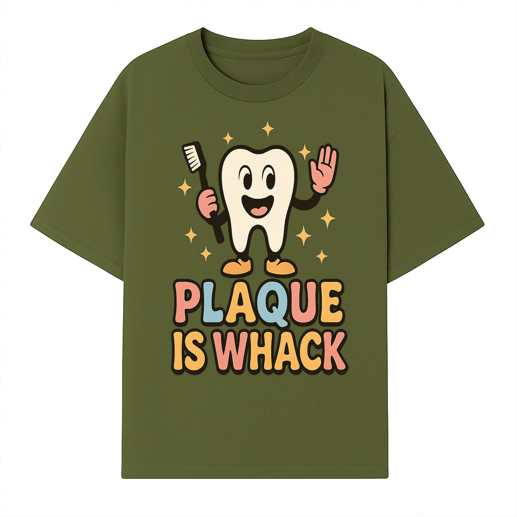 Funny Tooth Plaque Humor Shirt | Plaque is Whack | Cute Dental Cartoon Design | Perfect for Kids & Dental Hygienists - T-shirt 1758250144592.jpg