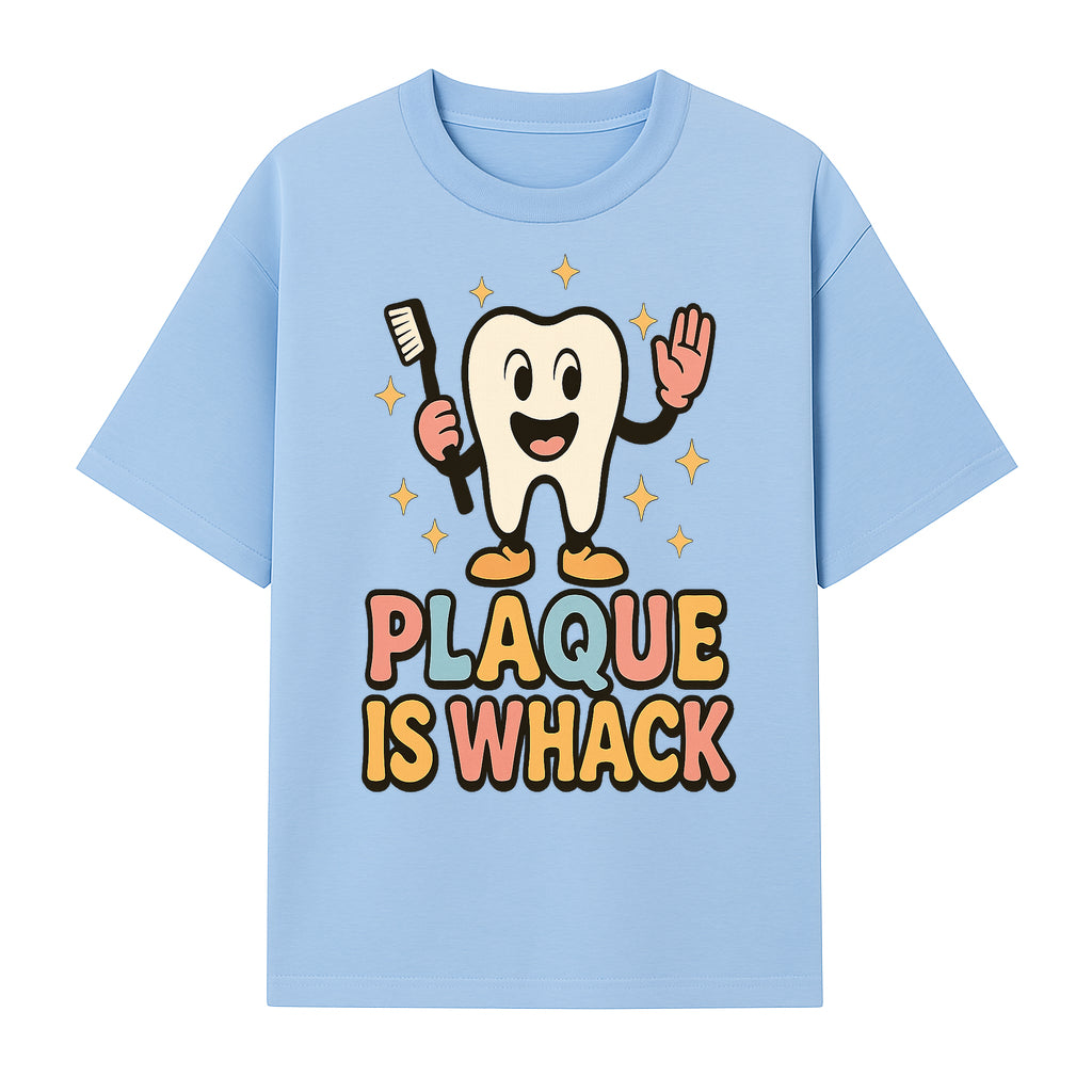 Funny Tooth Plaque Humor Shirt | Plaque is Whack | Cute Dental Cartoon Design | Perfect for Kids & Dental Hygienists - T-shirt 1758250144891.jpg
