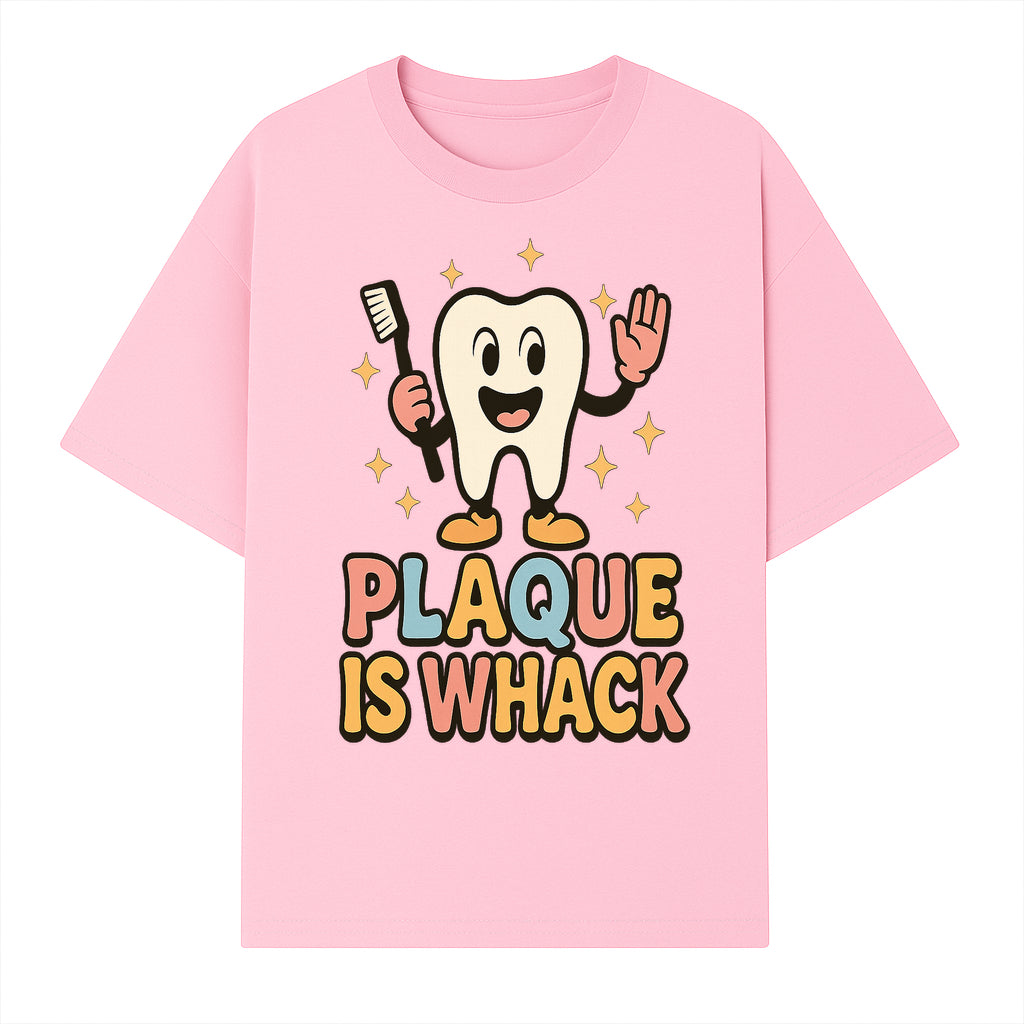 Funny Tooth Plaque Humor Shirt | Plaque is Whack | Cute Dental Cartoon Design | Perfect for Kids & Dental Hygienists - T-shirt 1758250145030.jpg