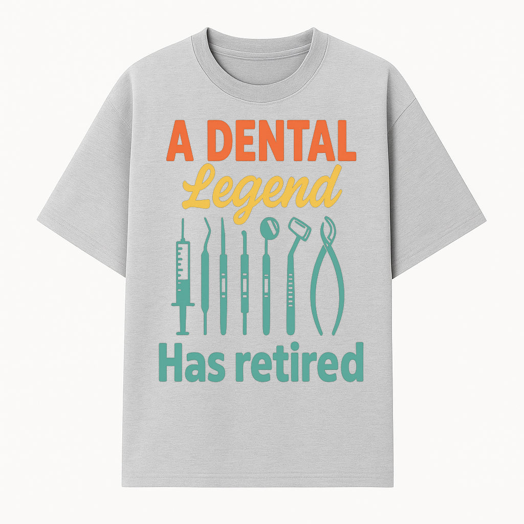 Personalized Retirement Gift for Dentist - A Dental Legend Has Retired Wall Art with Dental Tools Design, Unique Decor - T-shirt 1758250145043.jpg