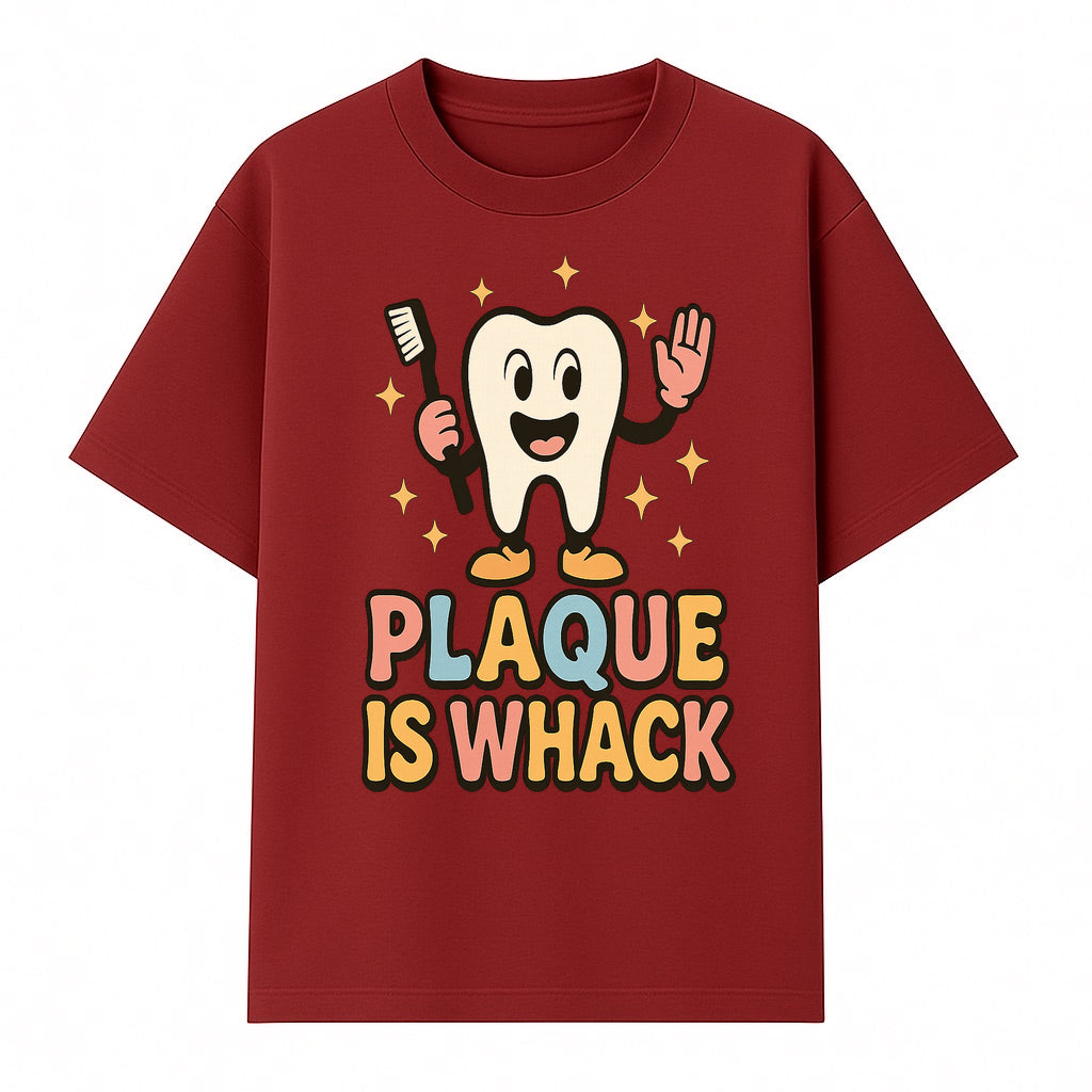 Funny Tooth Plaque Humor Shirt | Plaque is Whack | Cute Dental Cartoon Design | Perfect for Kids & Dental Hygienists - T-shirt 1758250145161.jpg