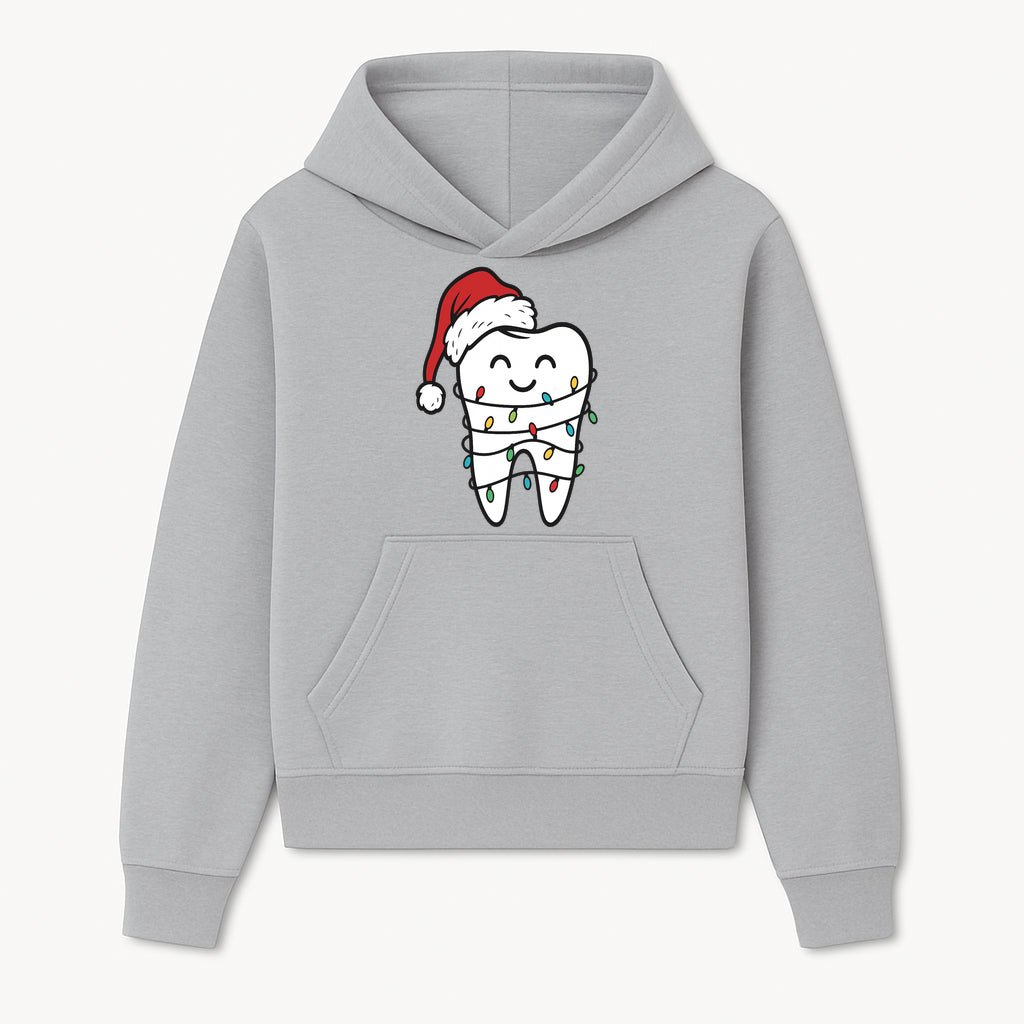 Cute Christmas Tooth Ornament with Santa Hat, Christmas Lights, Dental Holiday Decor, Funny Gift for Dentists and Tooth Lovers - Hoodie 1758250145167.jpg
