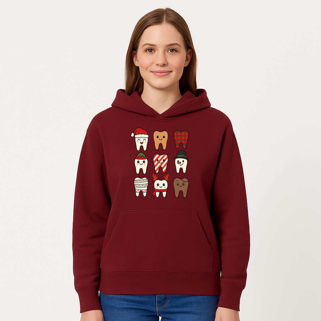 Cute Holiday Tooth Characters Stickers - Festive Dental Decorations for Christmas Cheer, Kid's Parties, and Holiday Crafts - Hoodie 1758250145282.jpg
