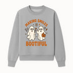 Cute Ghosts Halloween T-Shirt - Making Smiles Bootiful with Pumpkin & Flowers, Fun Fall Apparel for Kids & Adults - Sweatshirt 1758250145353.jpg
