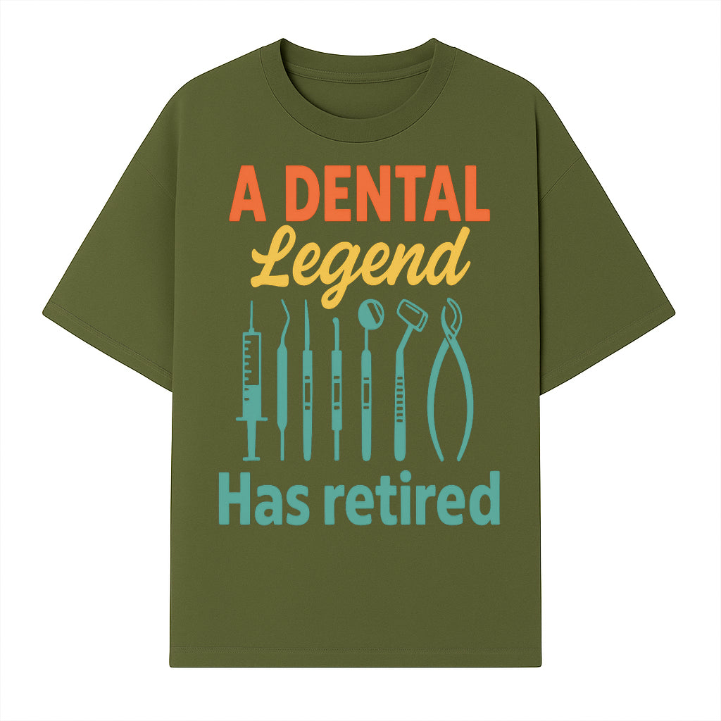 Personalized Retirement Gift for Dentist - A Dental Legend Has Retired Wall Art with Dental Tools Design, Unique Decor - T-shirt 1758250145453.jpg