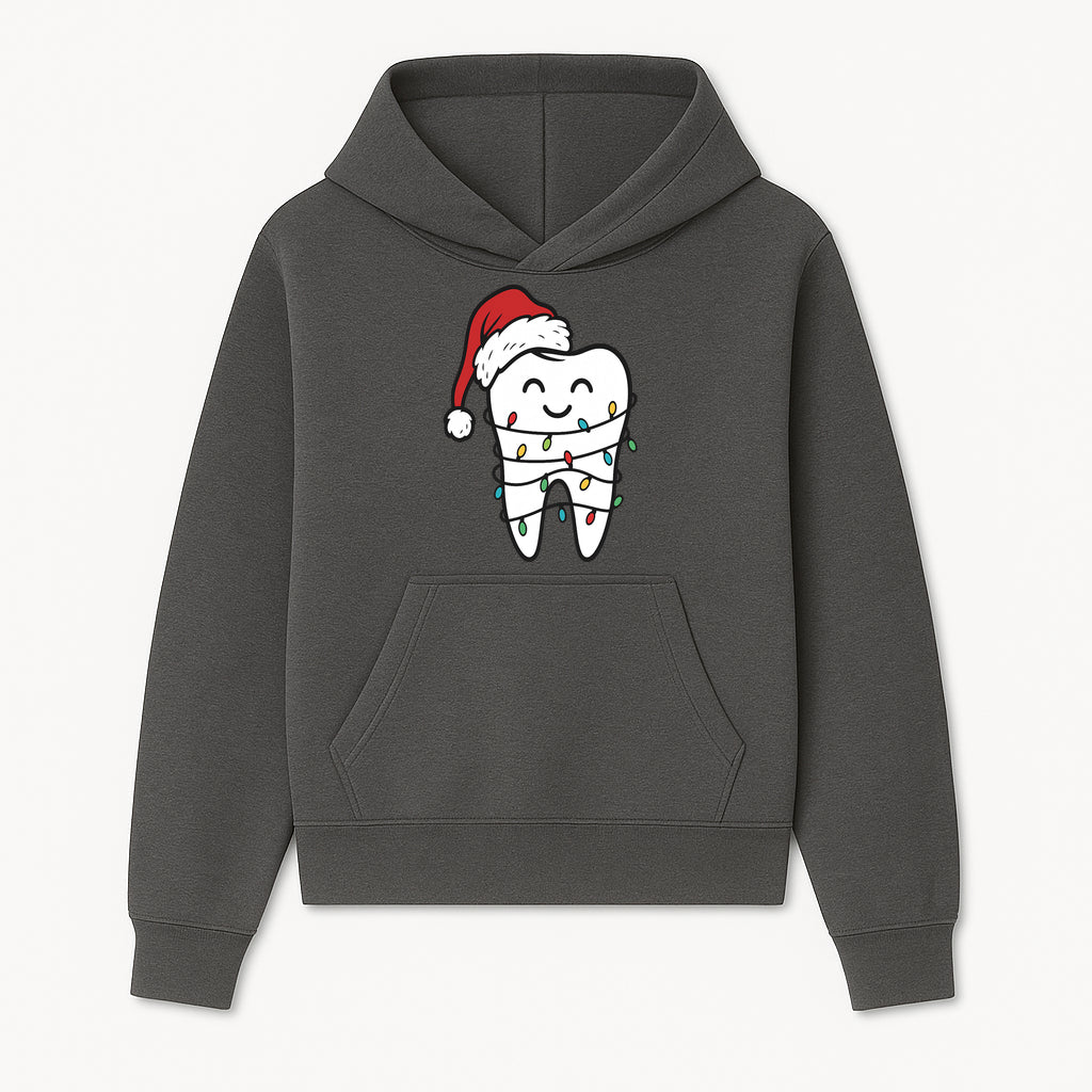 Cute Christmas Tooth Ornament with Santa Hat, Christmas Lights, Dental Holiday Decor, Funny Gift for Dentists and Tooth Lovers - Hoodie 1758250145456.jpg