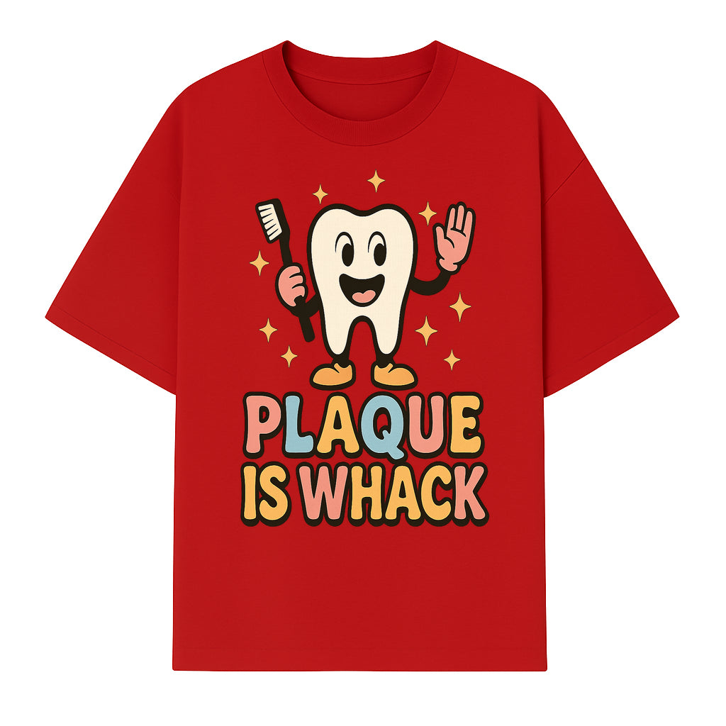 Funny Tooth Plaque Humor Shirt | Plaque is Whack | Cute Dental Cartoon Design | Perfect for Kids & Dental Hygienists - T-shirt 1758250145469.jpg