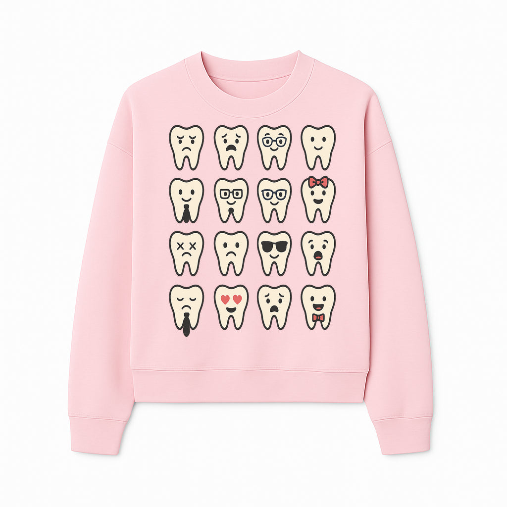 Cute Tooth Emoji Set - 16 Unique Tooth Faces for Dental Decor, Stickers, or Gifts - Happy, Sad, Cool, Funny Expressions - Sweatshirt 1758250145657.jpg