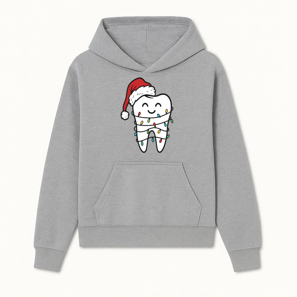 Cute Christmas Tooth Ornament with Santa Hat, Christmas Lights, Dental Holiday Decor, Funny Gift for Dentists and Tooth Lovers - Hoodie 1758250145788.jpg