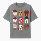 Cute Holiday Tooth Characters Stickers - Festive Dental Decorations for Christmas Cheer, Kid's Parties, and Holiday Crafts - T-shirt 1758250145982.jpg