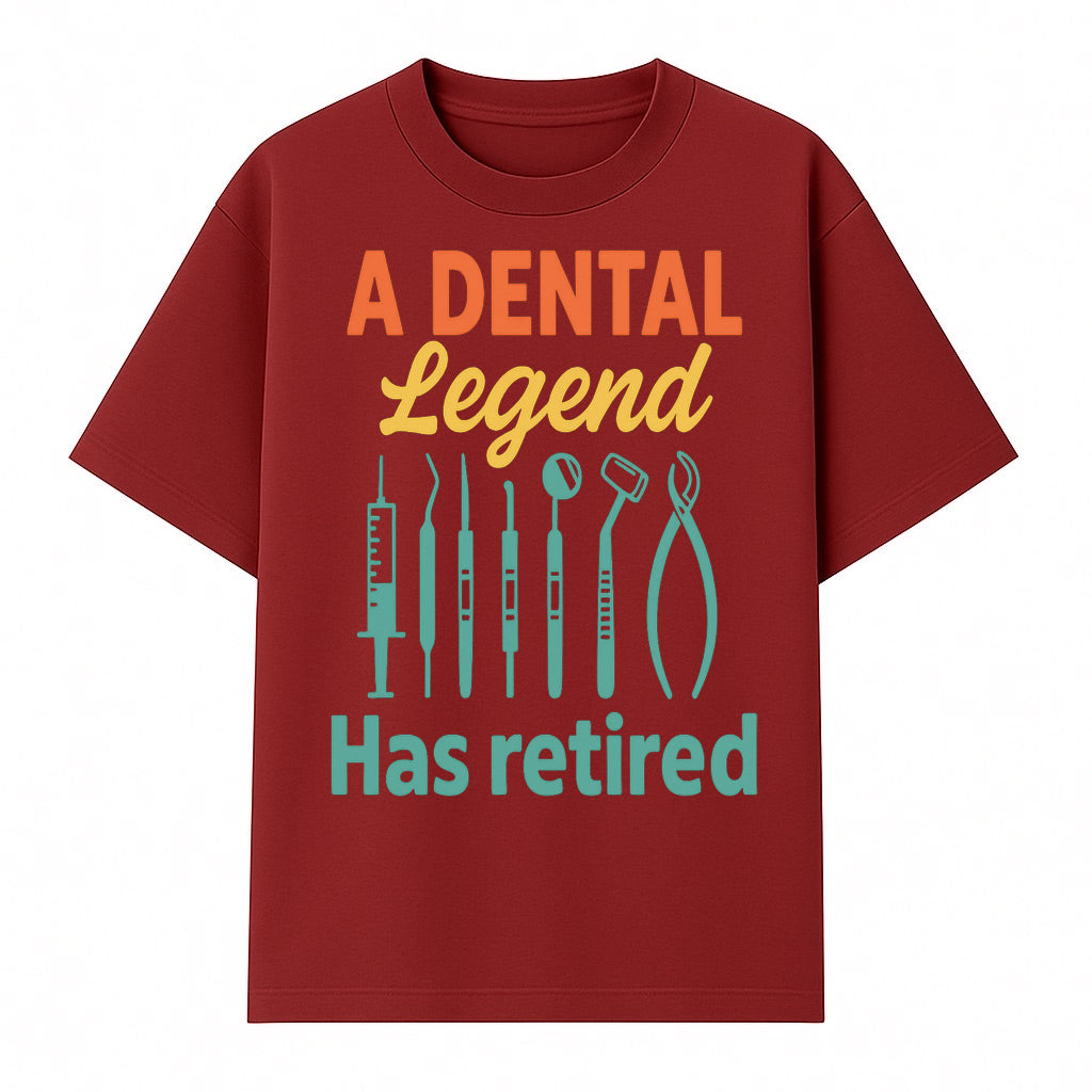 Personalized Retirement Gift for Dentist - A Dental Legend Has Retired Wall Art with Dental Tools Design, Unique Decor - T-shirt 1758250146066.jpg