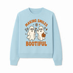 Cute Ghosts Halloween T-Shirt - Making Smiles Bootiful with Pumpkin & Flowers, Fun Fall Apparel for Kids & Adults - Sweatshirt 1758250146093.jpg