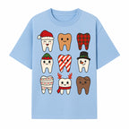 Cute Holiday Tooth Characters Stickers - Festive Dental Decorations for Christmas Cheer, Kid's Parties, and Holiday Crafts - T-shirt 1758250146146.jpg