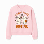 Cute Ghosts Halloween T-Shirt - Making Smiles Bootiful with Pumpkin & Flowers, Fun Fall Apparel for Kids & Adults - Sweatshirt 1758250146260.jpg
