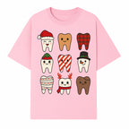 Cute Holiday Tooth Characters Stickers - Festive Dental Decorations for Christmas Cheer, Kid's Parties, and Holiday Crafts - T-shirt 1758250146277.jpg
