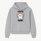 Tooth Fairy Cute Cartoon Tooth with Crown and Wand, Kids' Room Decor, Dental Theme, Children's Art, Nursery Wall Print - Hoodie 1758250146423.jpg